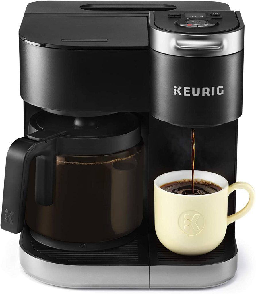 Keurig K-Duo single-serve and carafe brewer with K-Cup pods and ground coffee