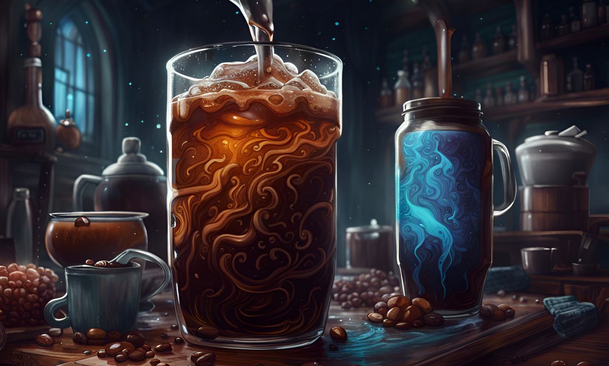 Cold brew coffee drawing sketches.