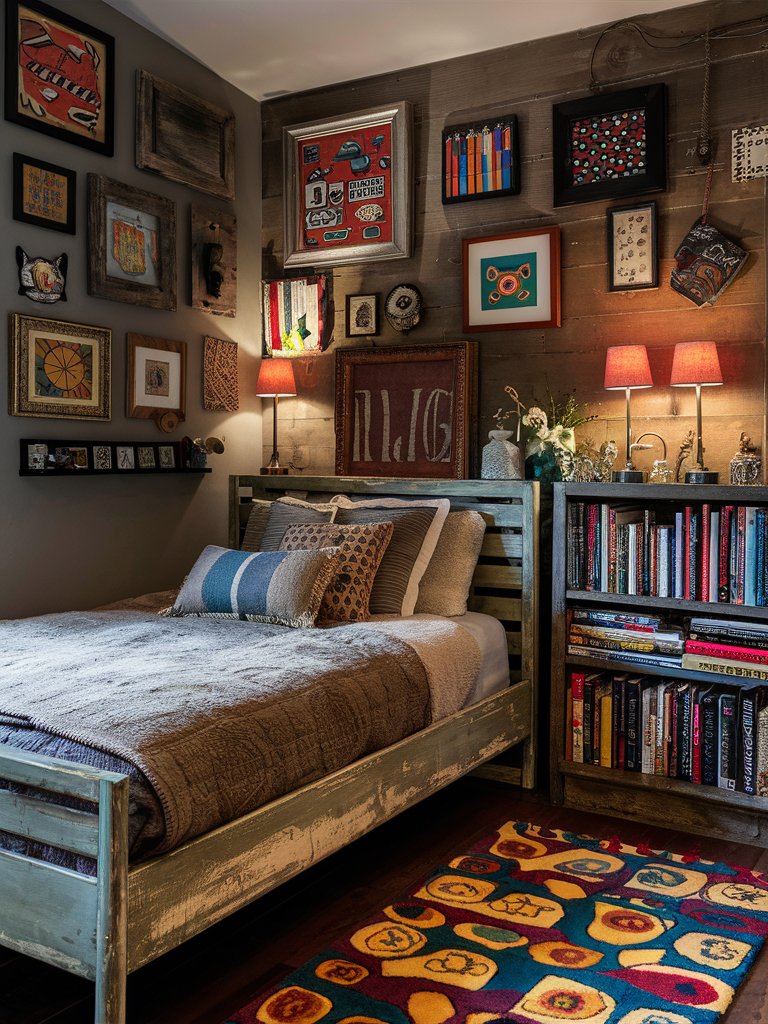 Hunt for unique furniture and decor pieces at thrift stores and flea markets. 