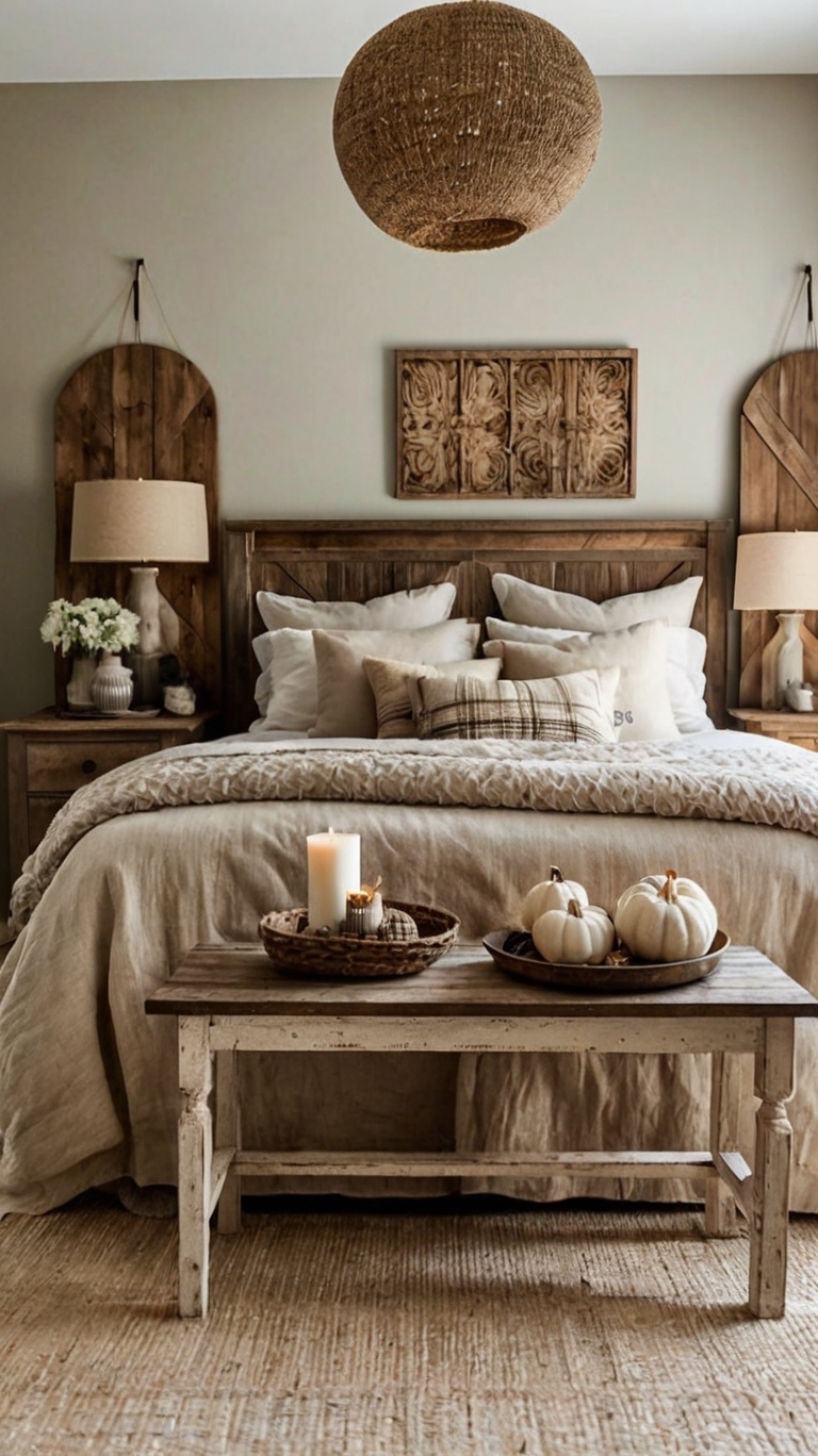  Incorporate distressed or whitewashed furniture for a rustic, cozy feel.